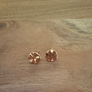 Gorjana Delicate Rose Gold Textured Disc Stud Earrings - Women Jewelry